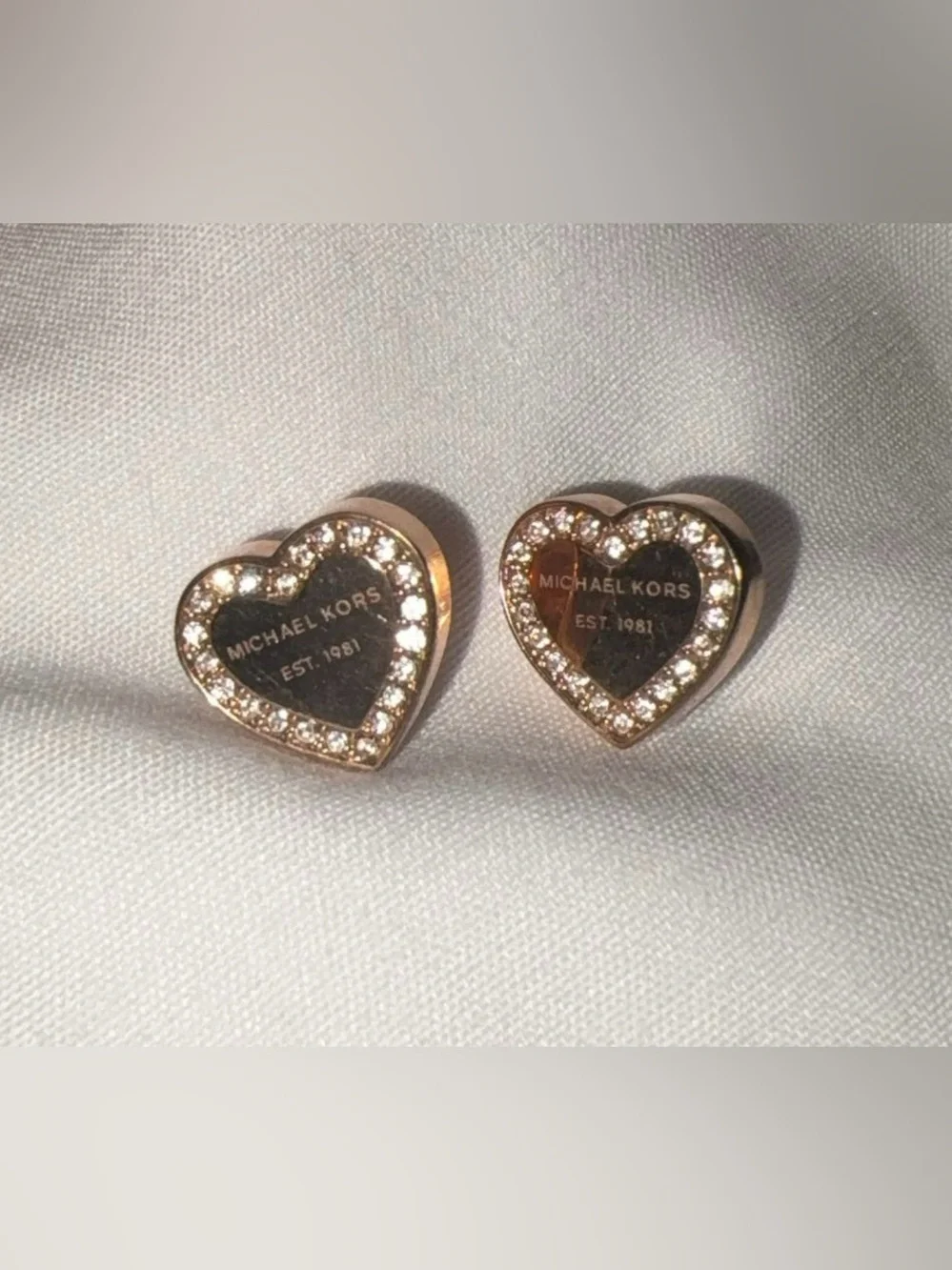 Michael Kors Rose Gold Heart Earrings